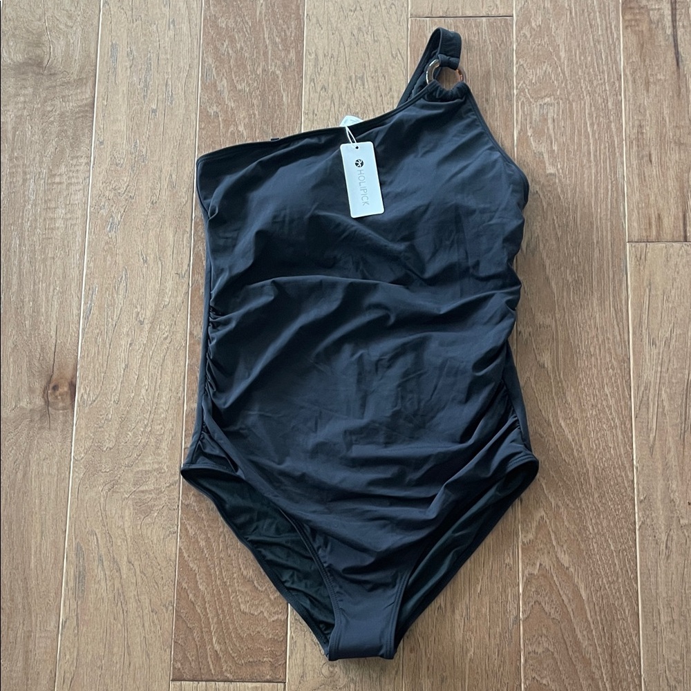 Holipick One-Shoulder Black Women's Swimsuit XL NWT